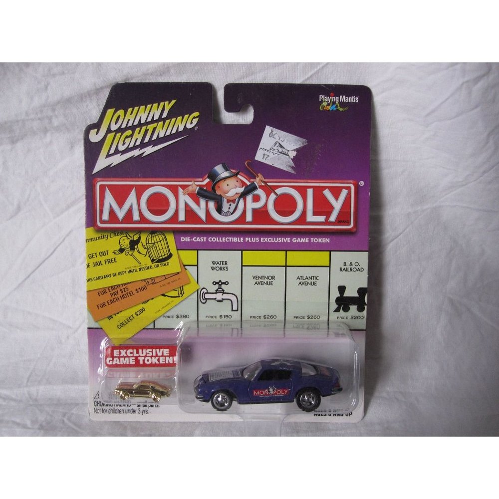 NEW Johnny Lightning Monopoly Mediterranean Ave '77 Chevy Camaro + Token Diecast